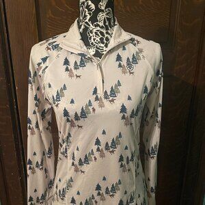 Ariat 10046603 WMS Lowell 1/4 Zip Base Layer Long Sleeve Equestrian Print Size S